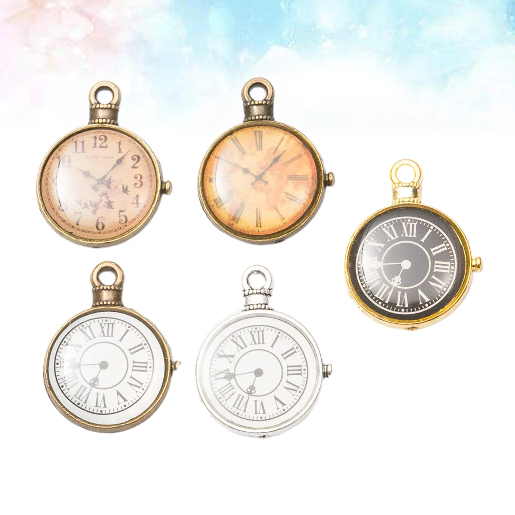 

15 Pcs Watch Pendant Accessories Charms Clock DIY Jewelry Making Pendants Alloy