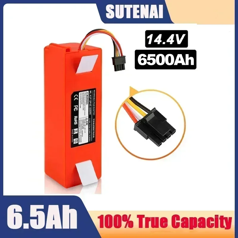 BRR-2P4S-5200S 14.4v 12800mah aspirador de pó robótico bateria de substituição para xiaomi roborock s55 s60 s65 s50 s51 s5 max s6 peças