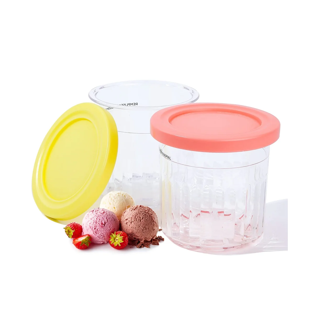 Ice Cream Pints Cup and Lids for Ninja NC299AM C300S NC301 Series Ice Cream Makers Sorbet Container Storage Food Freezer