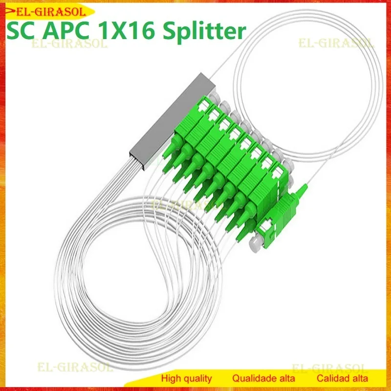 

Fiber Optic Splitter SC APC PLC 1x16 Splitter Micro Separator Fiber Optic Splitter 0.9mm 1x16 Single Mode 10 pcs FTTH