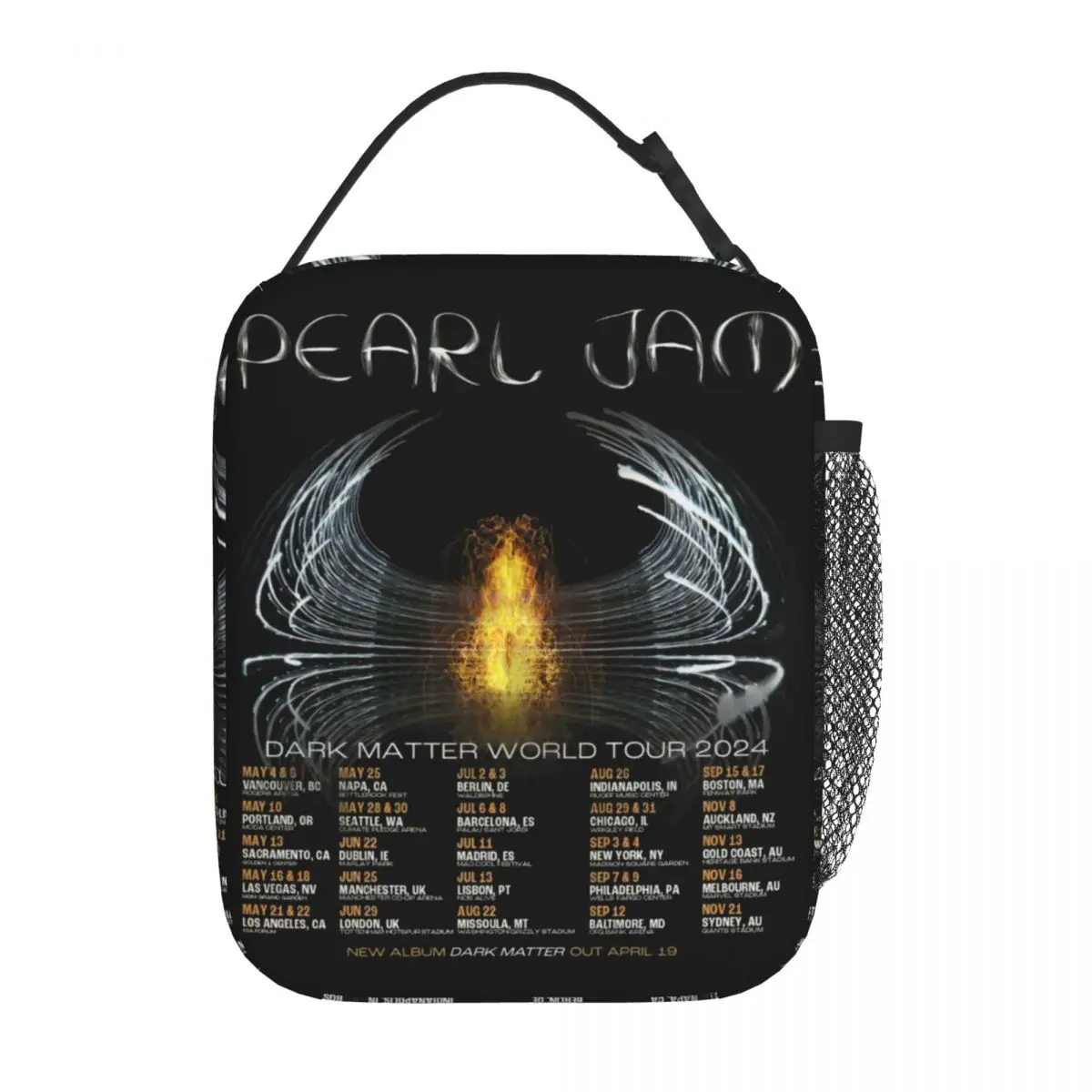 Pearls Jam Dark Matter World Tour 2024 Merch Insulated Lunch Bags For Outdoor metal rock Storage Food Boxes Cooler Lunch Boxes