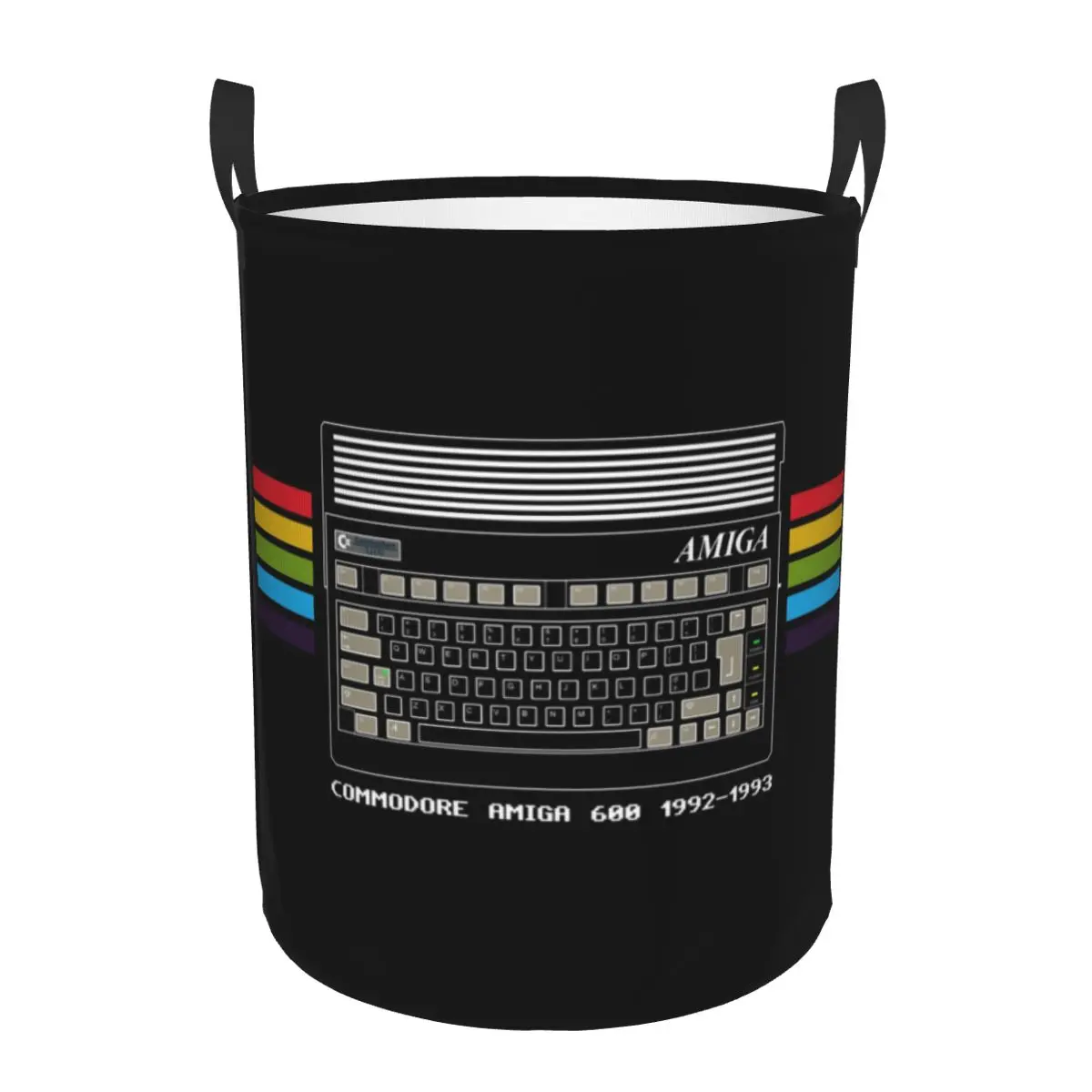 Commodore Amiga 600 Laundry Hamper Large Clothes Storage Basket C64 Amiga Computer Toys Bin Organizer for Boy Girl