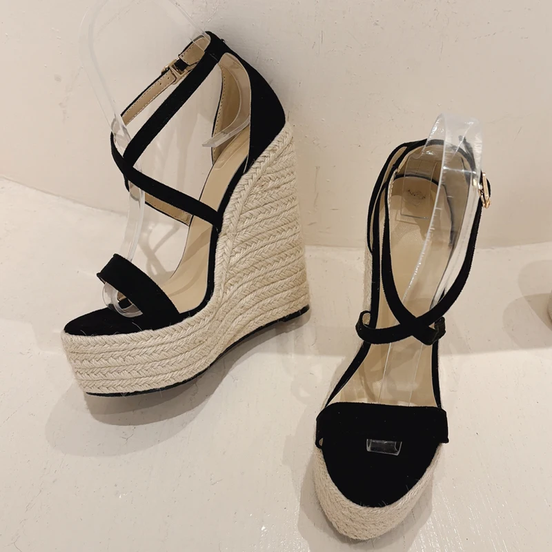 Eilyken New Fashion Open Toe Platform Wedges Woman Sandals Concise Buckle Strap High Heels Party Dress Gladiator Shoes