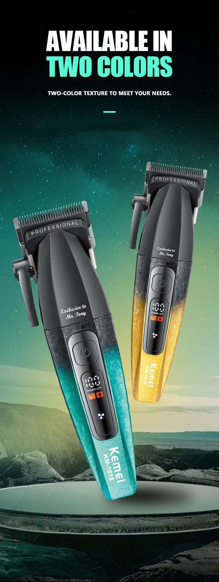 Kemei 1819 Elektrischer Haarschneider für Männer Professionelle Wiederaufladbare Kabellose Haarschneidemaschine Hochwertiger Haartrimmer für Friseure – Detail 4
