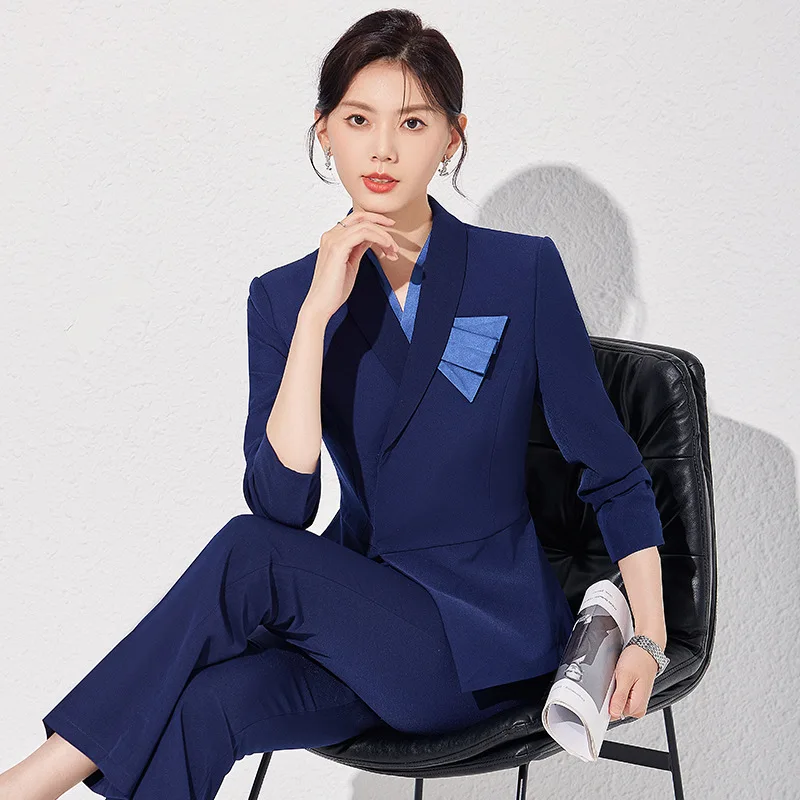 Pink Suit Women's Spring and Autumn New Suit Jewelry Shop Beauty Salon Medical Beauty Work Clothes Hotel Receptionist Uniform