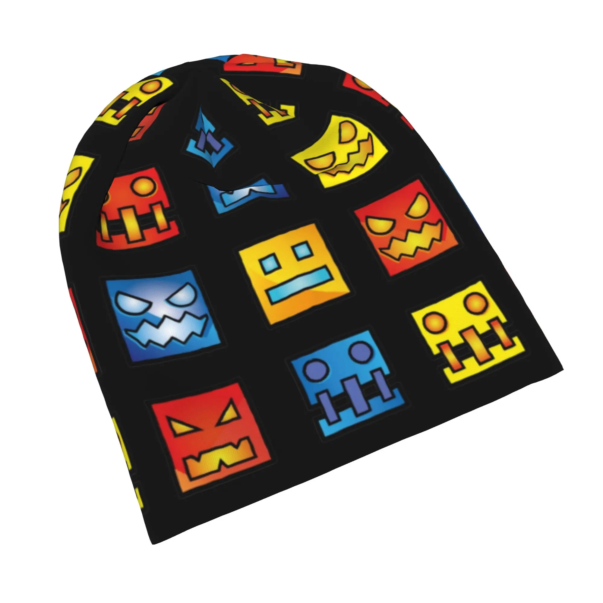 Video Game Bonnet Hat Hip Hop Outdoor Geometry Dash Skullies Beanies Hats Men's Women's Warm Multifunction Cap