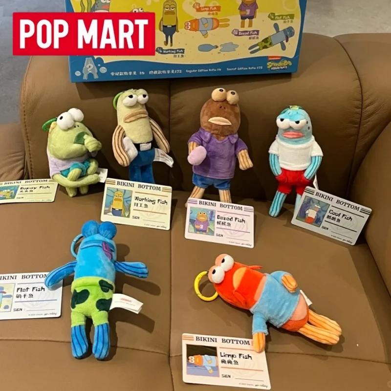 الأصلي صندوق أعمى Popmart سبونجبوب سكوير بيكيني القاع سلسلة المقيم صندوق غامض مضحك دمية قلادة اللعب مفاجأة Gif #2