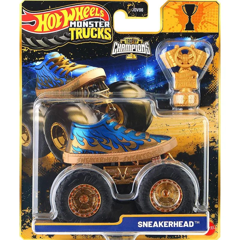 

Hot Wheels Monster Trucks Sneakerhead Trophy Champions 6 Wheels Glow In The Dark Alloy Die Cast Toy Vehicle For Boys