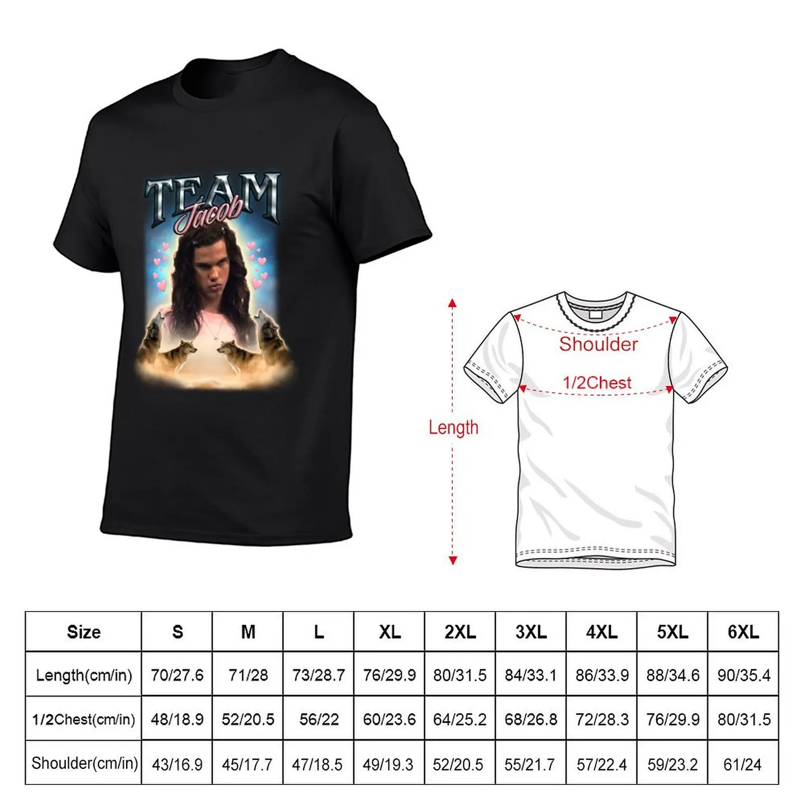 Team Jacob Cursed Fan Collage T-Shirt oversized summer clothes mens graphic t-shirts hip hop