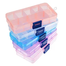 10Grids Plastic Organizer Box Clear Removable Storage Container Jewelry Case Adjustable Divider Box DIY Craft Jewelry Containers