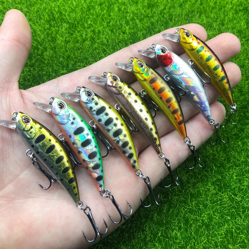 Mini Sinking Minnow Wobblers Fishing Lures 5.5cm 5g Trout Artificial Plastic Hard Bait Jerkbait Crankbait Bass Fishing Tackle