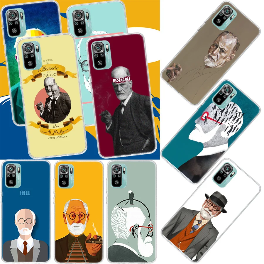 Sigmund Freud founder of psychoanalysis Phone Case For Xiaomi Redmi Note 11S 11T 11E 12S 12 Pro Plus 11 10S 10 9S 9T 9 8T 8 7 Co