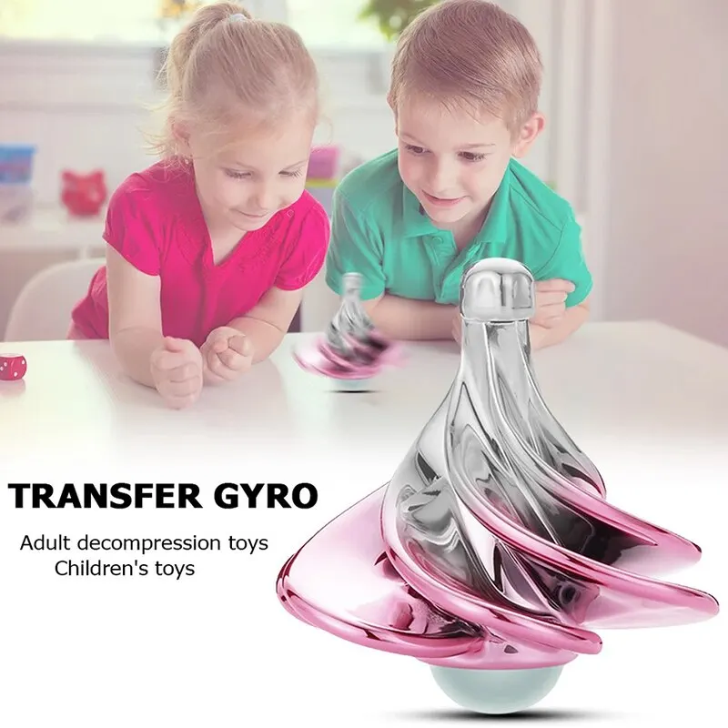 1pcs Toy Pneumatic Gyro Portable Fingertip Decompression Desktop Toy Wind Blowing Rotating Multicolor Gyro Children\'s Gift