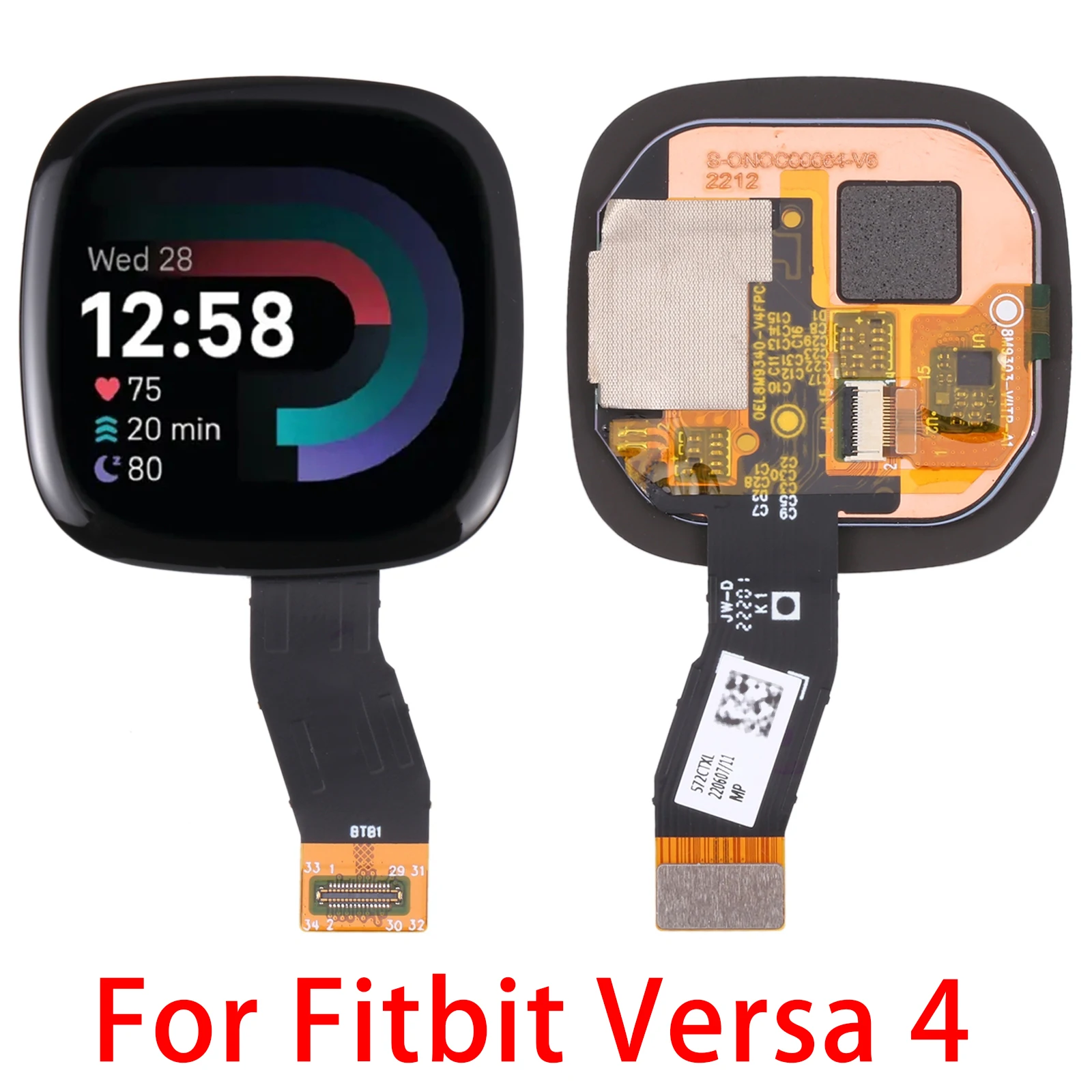 LCD Screen and Digitizer Full Assembly For Fitbit Charge 3/Charge 4/Versa 3/Fitbit Sense/Fitbit Luxe/Inspire 3/Charge 5/Sense 2