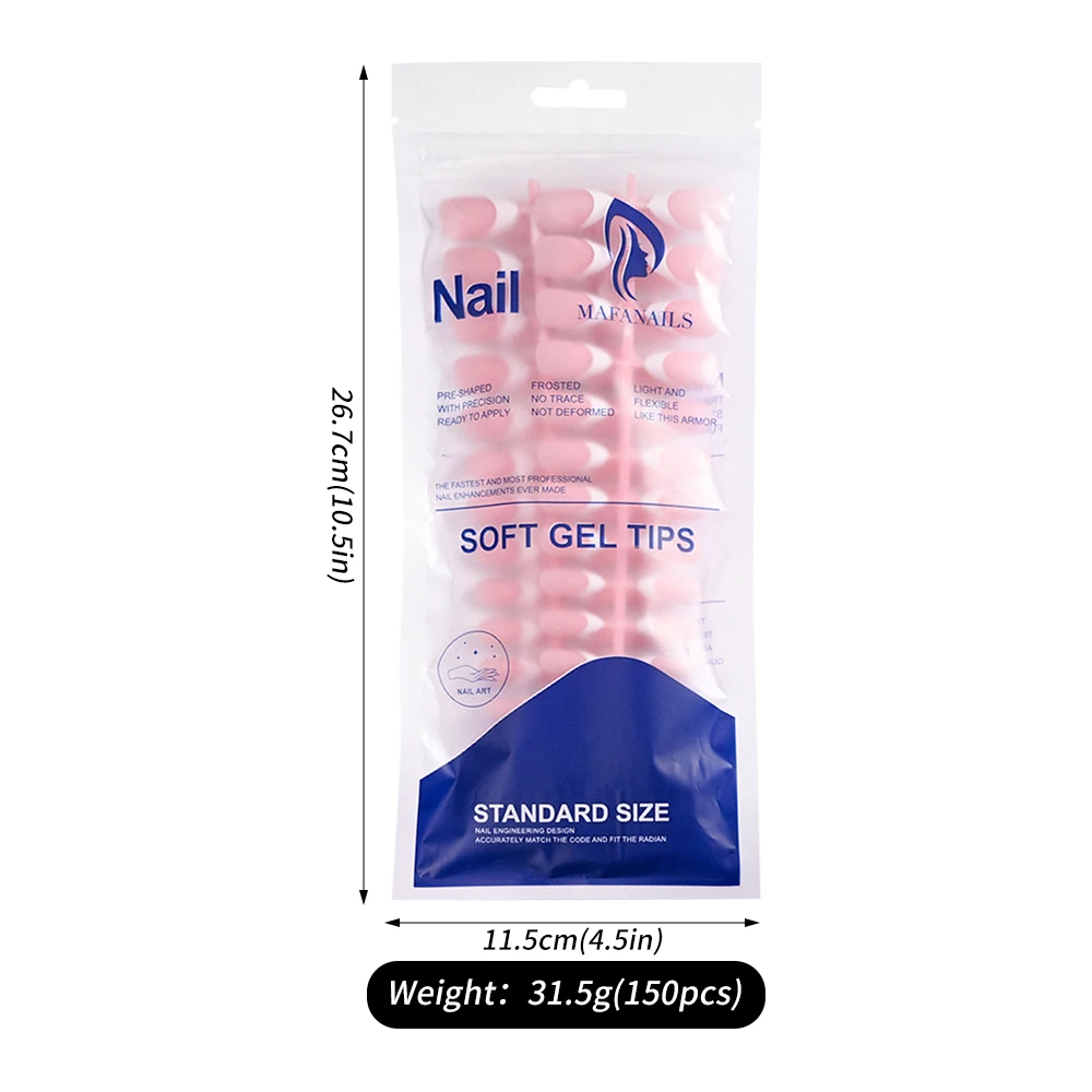 150pcs Nude Pink Fake Nails Need Adhesive Glue Glitter Press on Nails Women Wearable Nail Art Stickers Full Finished False Nail