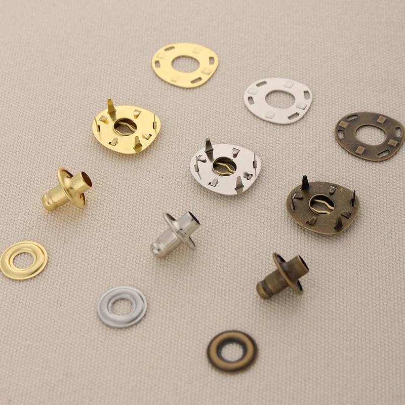 10sets Metal Snap Buttons Silver Gold Snap Fasteners for Sewing Leather Craft Clothes Jeans Handmade DIY Accessories Press Stud