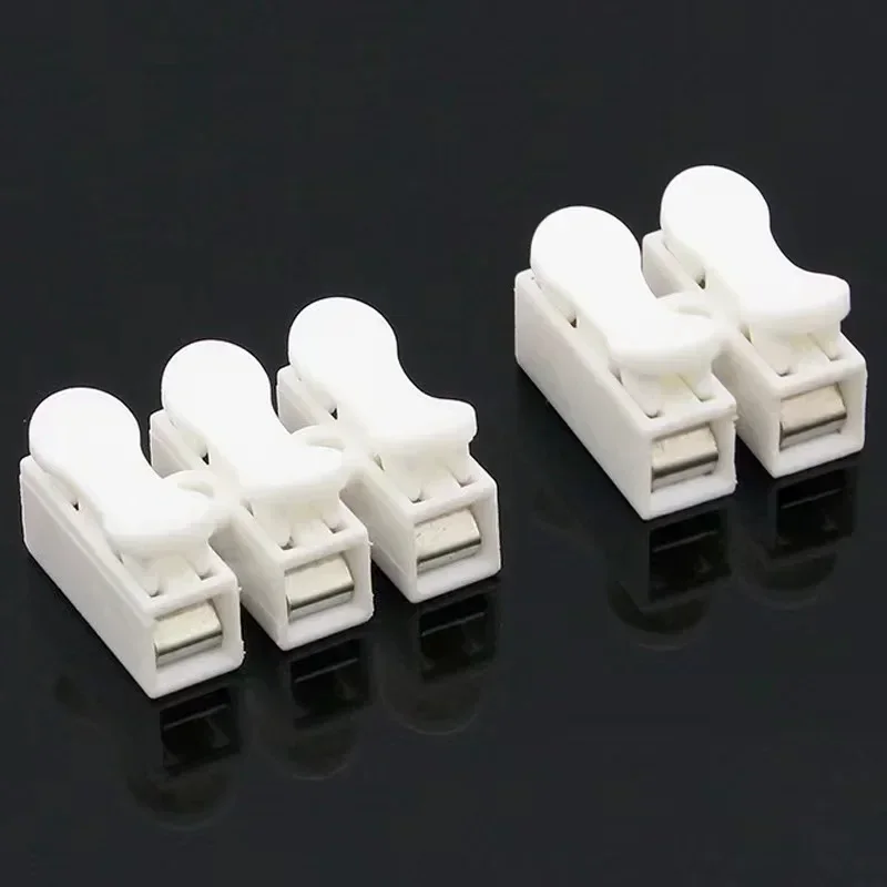 10 Uds CH-2 CH-3 conector rápido de Cable de resorte 2P 3P terminales de engarzado eléctrico bloque abrazadera de Cable de empalme tira Led de fácil ajuste