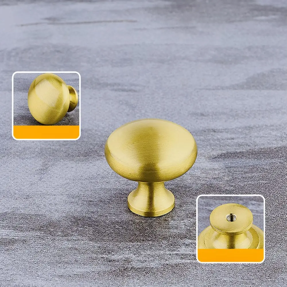 Stylish Brass Cabinet Knob Single Hole Drawer Pull Vintage Furniture Handle For Kitchen Cupboard Closet Door Hardware Accessory