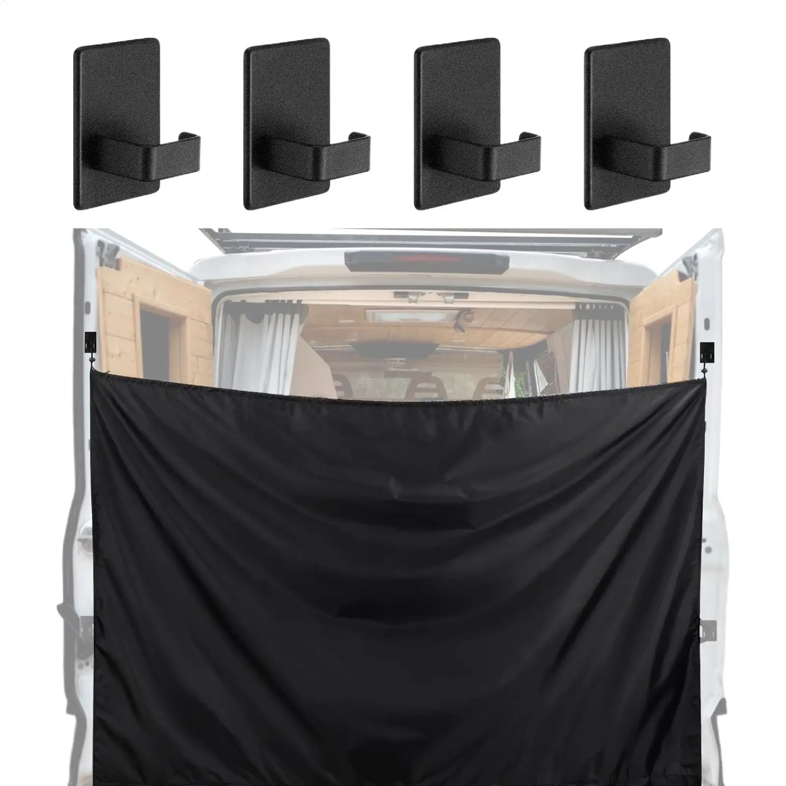 

Car Camping Shower Drape Van Rear Door Shower Drape with Magnetic Hooks Adjustable Sunshade Cover Automotive Accessories for SUV