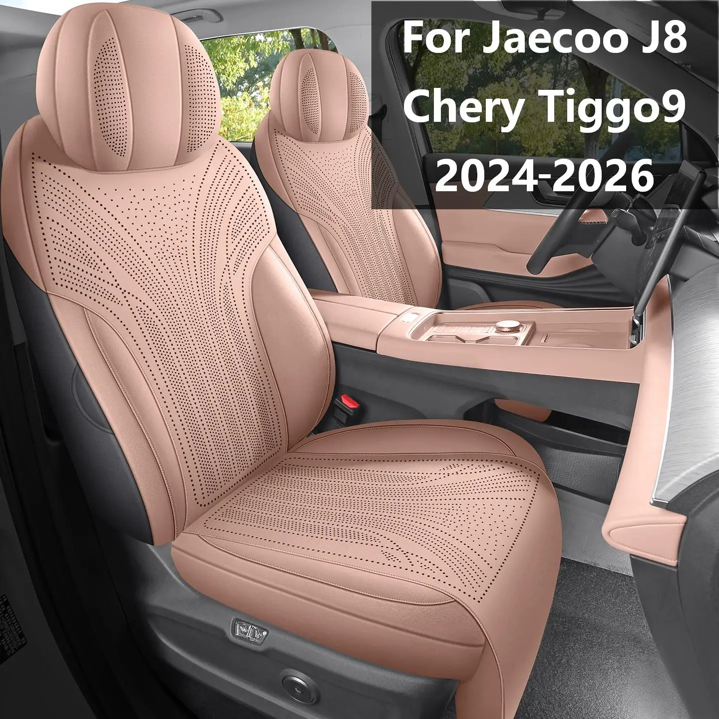 Custom 7‑Seat Seat Covers,Full‑Cover Front Half‑Wrap Rear,Performance Upholstery Fabric for Jaecoo J8 Chery Tiggo 9 2024‑2026