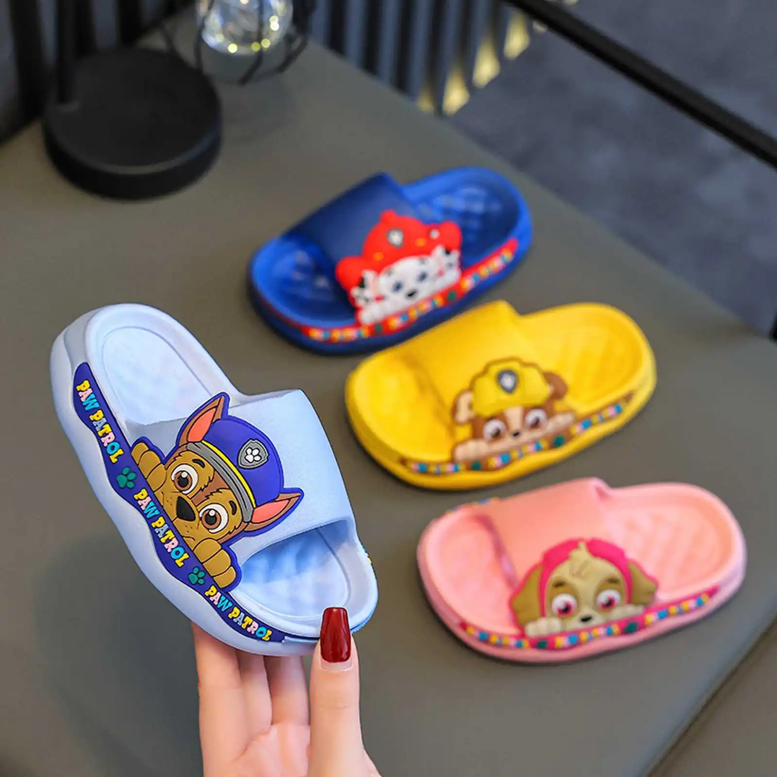 Paw ronds pantofole per bambini Cartoon Chase Marshall Boys infradito suola morbida Anime Skye Girl sandali da spiaggia Summer House Shoe