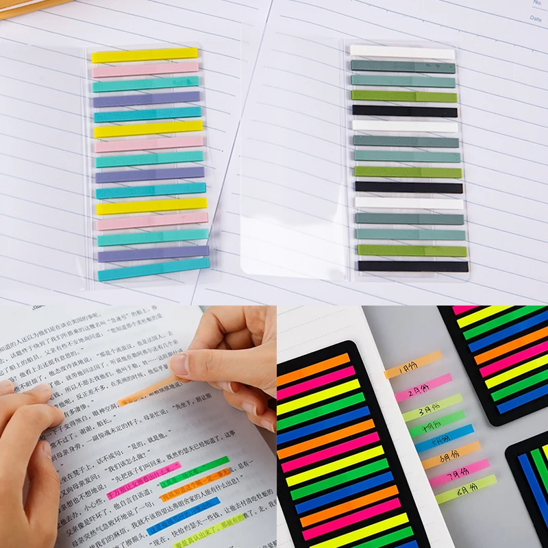 1Pcs Mini Memo Pad Bookmarks Fluorescence Self-Stick Notes Index Posted It Planner Stationery School Supplies Paper Stickers