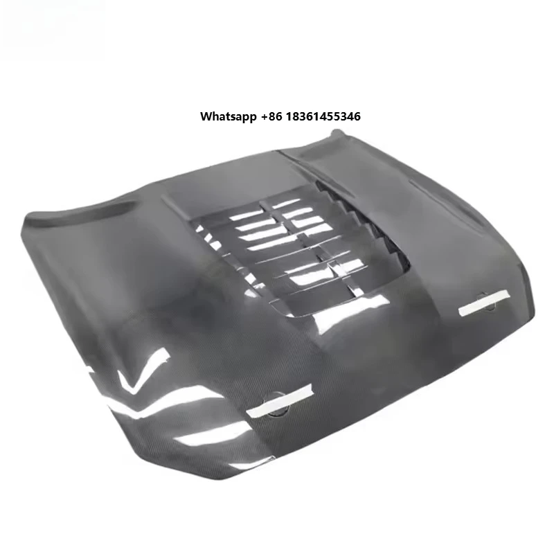 

For Mustang Engine Hood 2015-2023 GT500 Style Carbon Fiber Engine Cover Replacement Direct Fit Lightweight Bonnet