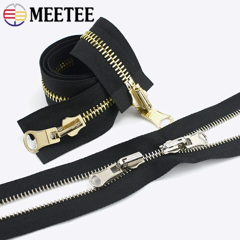 

70-100cm 5# 8# Metal Open-End Rotary Slider Zipper Double Sided Reversible Zippers for Jacket Sewing Spin Zip Head Ziper Repair