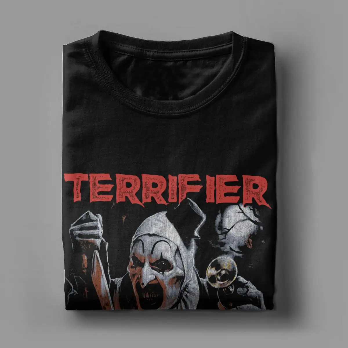 Scary Movie Terrifier Horror art Halloween Amazing Pure Cotton Tee Shirt Short Sleeve  T Shirt Crew Neck Clothing Plus Size