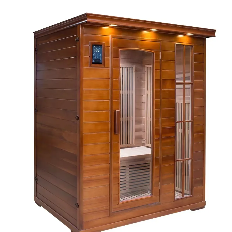 Luxury Cedar Family Wooden Sauna Portable Far-infrared Heater Ozone Far-infrared Sauna 2-3 People