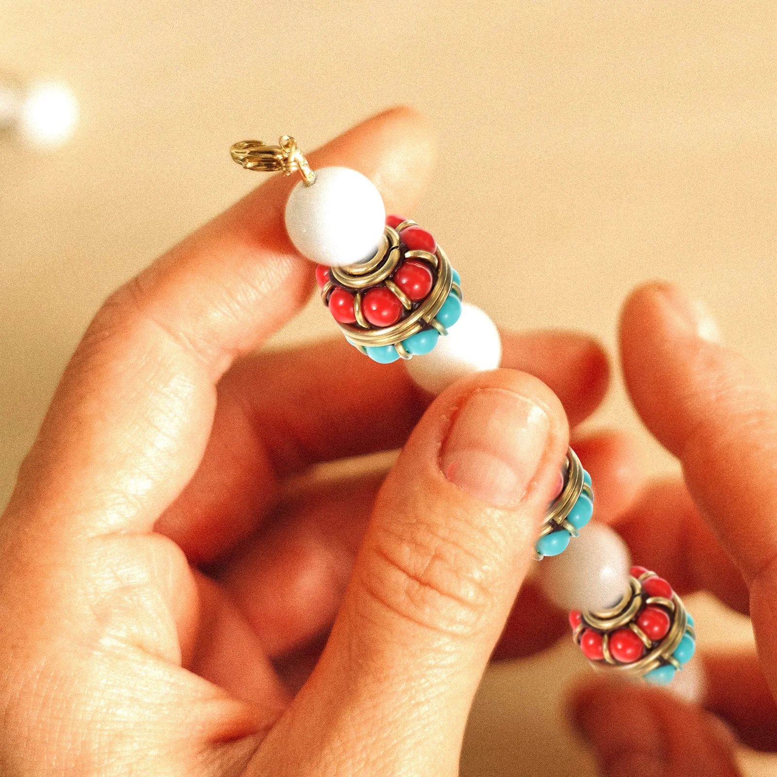 

5 Pcs Ethnic Style Beads Jewelry Bracelet Assorted Spacer Round Spacers for Making