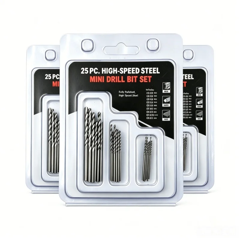 25Pcs HSS Mini Twist Drill Bits Set 0.5-3mm, High Speed Steel Micro Drill Kit for Wood Plastic PCB DIY Craft Model Drilling