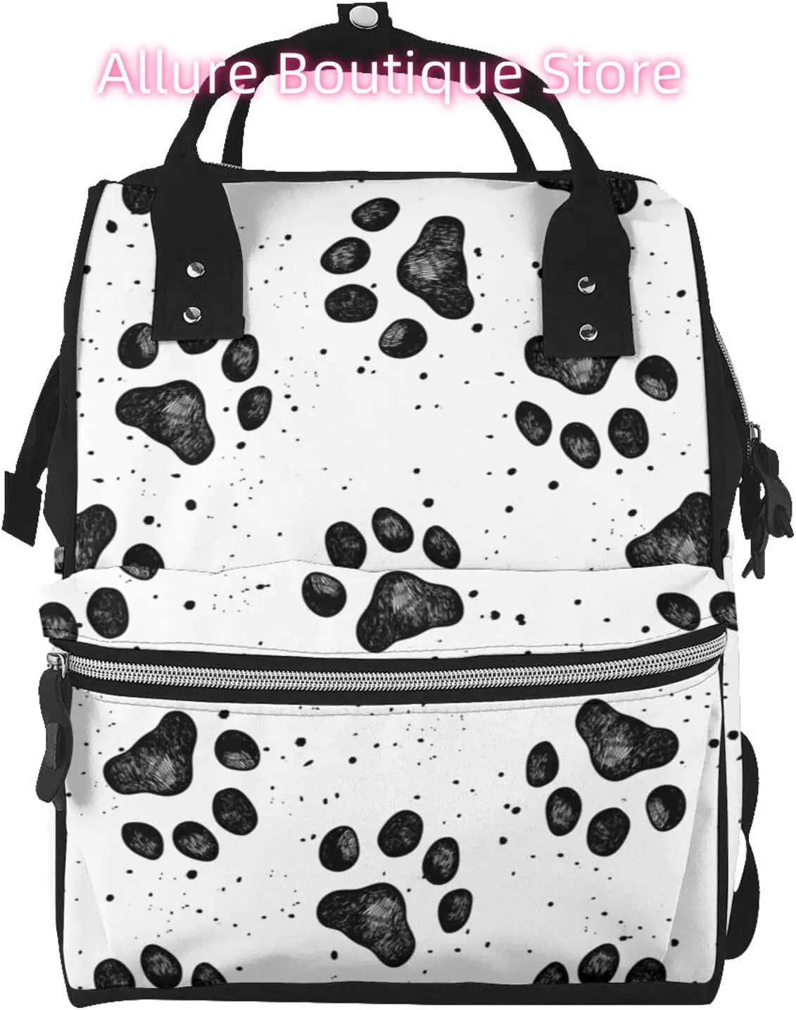 Bolsa de pañales con forma de pata de perro negra, mochila para mujer, bolsa de pañales de gran capacidad, mochilas multifunción impermeables para mamá, papá esencial