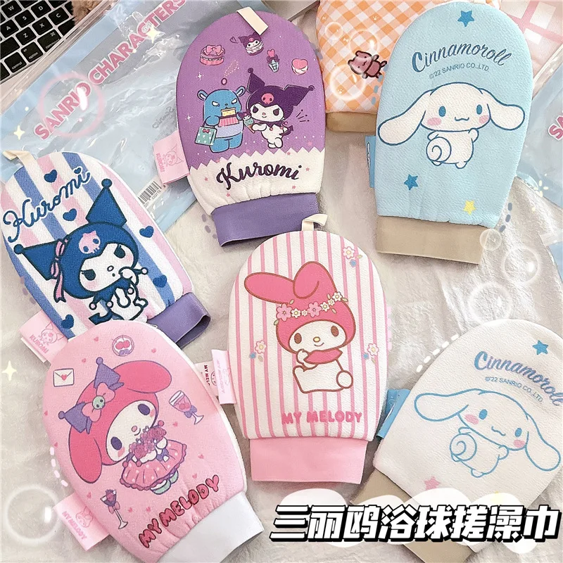 

Sanrio Hello Kitty Rubbing Bath Towels Cartoon Anime Cute Kuromi My Melody Fashion Bathroom Supplies for Friends Birthday Gifts