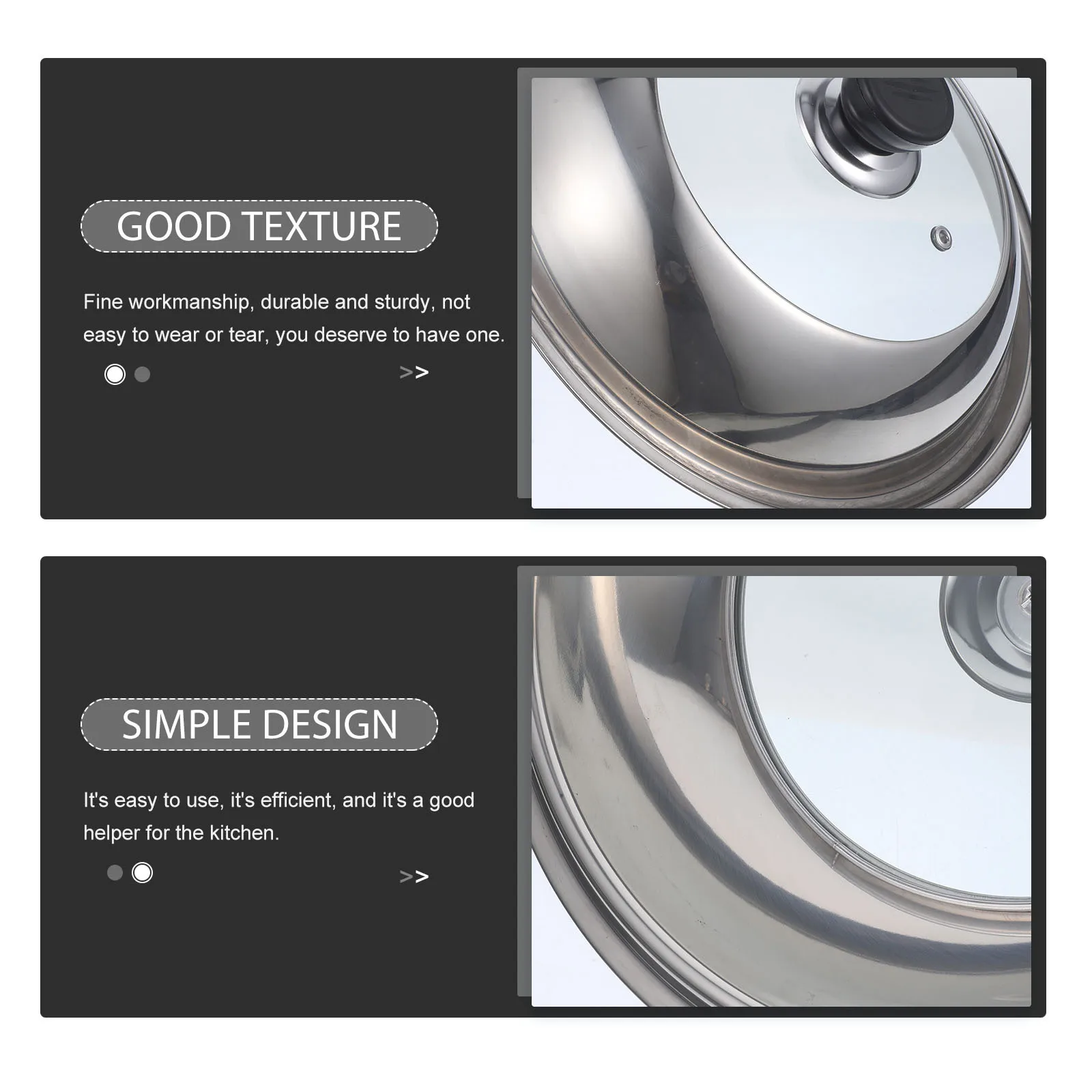 

Stainless Steel Visible Pot Lid Heat Resistant Handle Pan Cover Universal Cooking Pot Cover Kitchen Tool