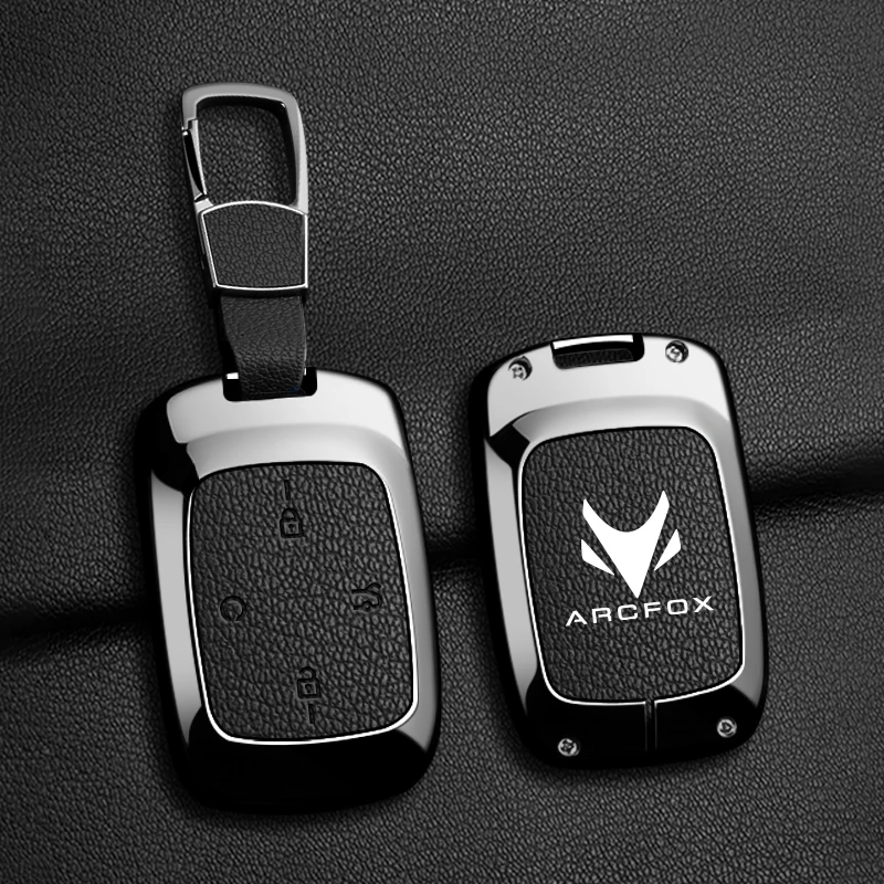 Zinc Alloy Leather Car Key Case Cover for ARCFOX T1 Plus Pro Max 2025 2026 Keychain Remote Protector Cover Shell  Accessories