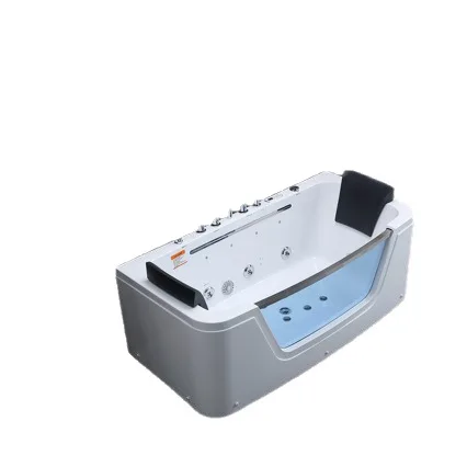 Surf massage waterfall thermostatic home couple sea view glass freestanding acrylic bathtub 1.41.8 meters