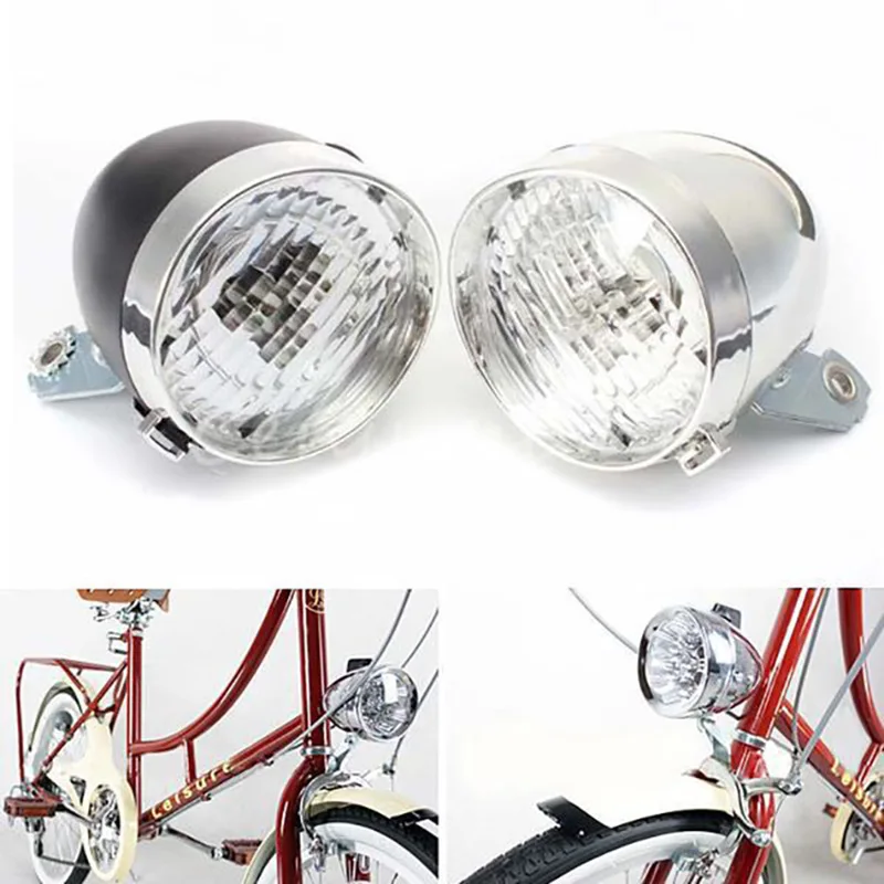 Bicycle Head Light 3 LED Retro Classic Front Bike Road Light Bicycle Headlight Front Fog Safety Lamp