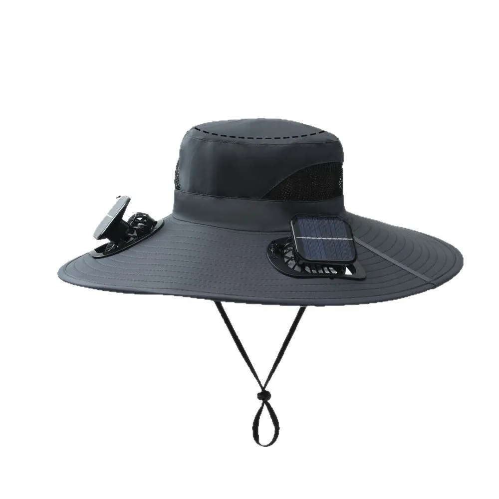 Battery Fan Solar Charging Large Wind Fisherman Air Conditioning Sun Cap