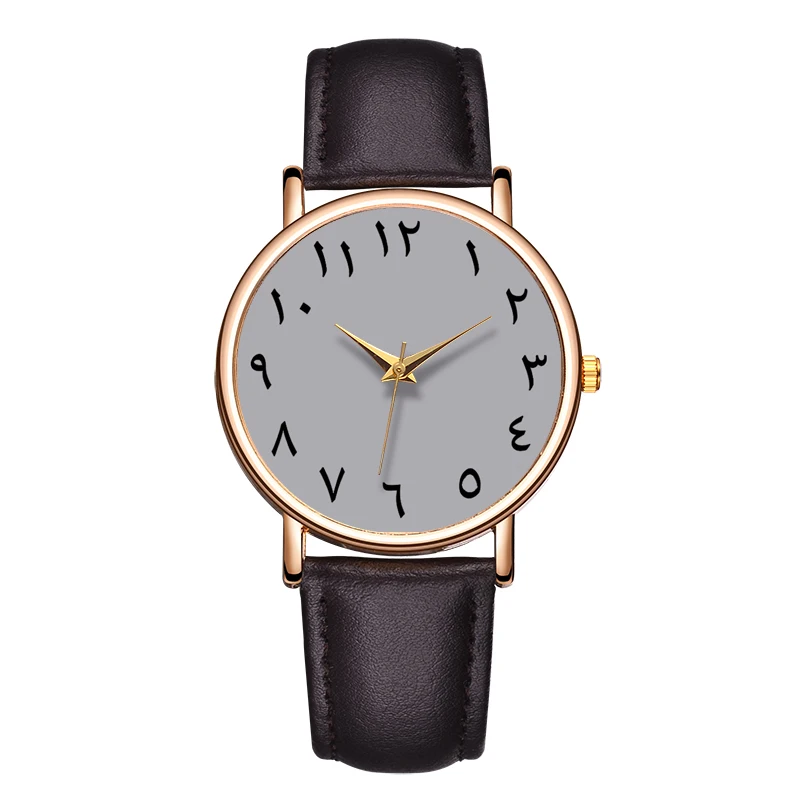 Fashion Women\'s Quartz Watch Number Brief  Appearance Comfortable Band Wristwatch Leather Waterproof Watch