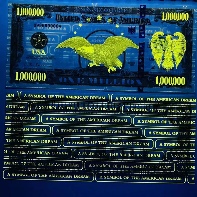 10~1000pcs USA One Million Dollars Bills US Dollars Fake Dollars Paper Money with UV Light Fake Paper Bills Banknotes Art Gifts