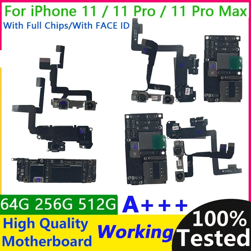 Free Shipping Mainboard Clean iCloud For iPhone 11 Pro Max With Face id Working Motherboard Support iOS Update Logic Board Plate