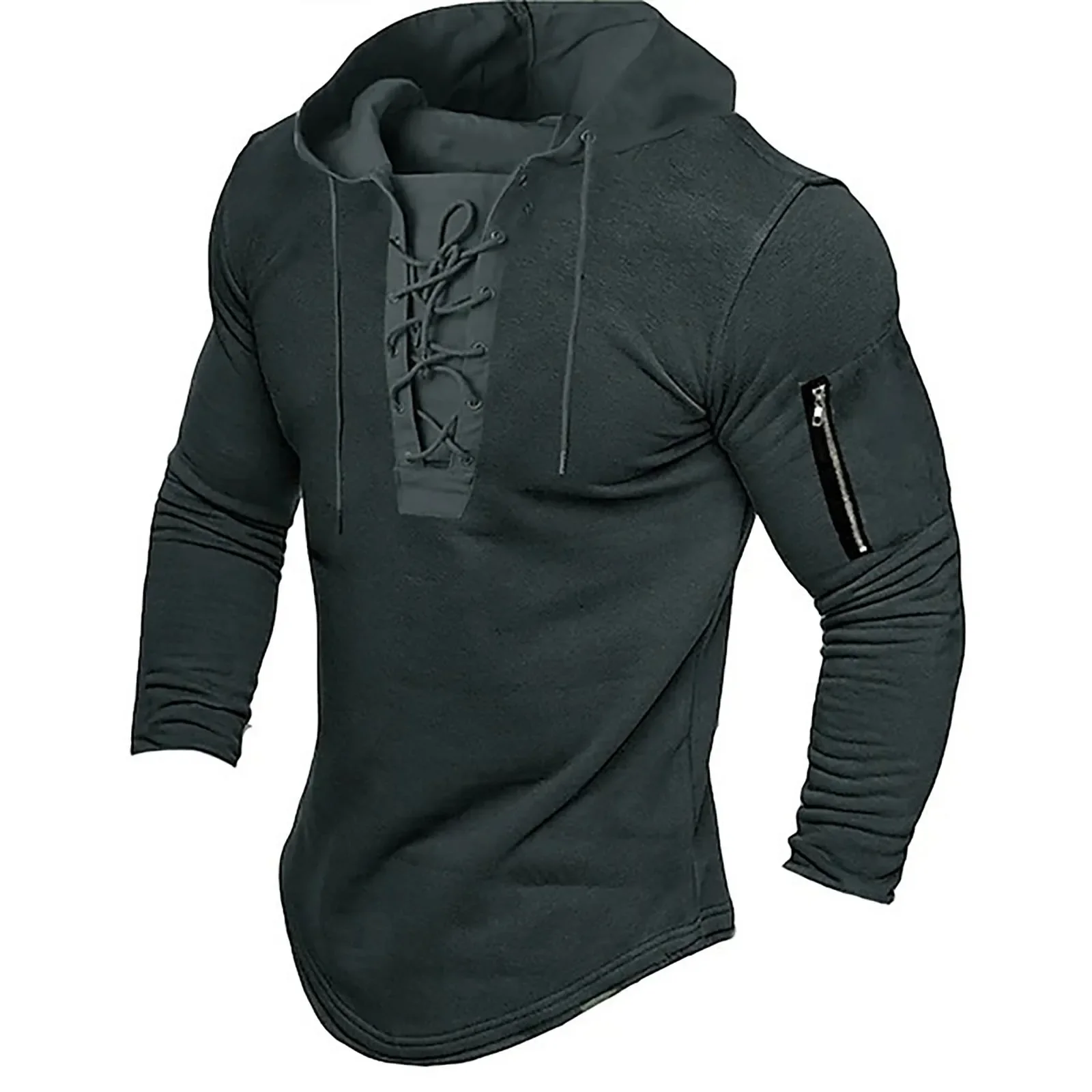 Felpa con cappuccio pullover da uomo tinta unita con lacci sportivi felpe casual primavera autunno abbigliamento felpa da uomo retrò americana