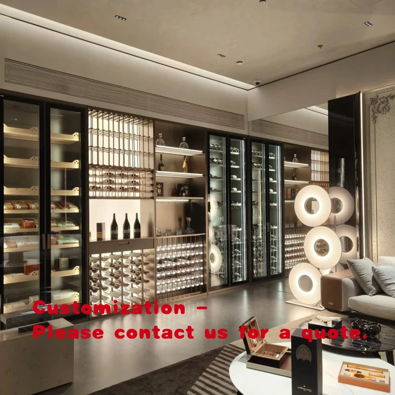

custom.Luxurious Modern Solid Wood Wine Cabinet with Display Features Holds up to 4 Stemware Home & Commercial Use