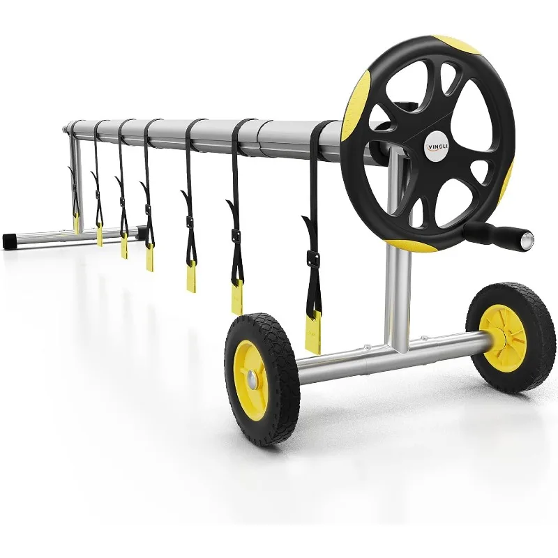 

Pool Cover Reel Set Pool Solar Cover Reel for Inground Swimming Pool, Aluminum Solar Swimming Inground Cover Blanket