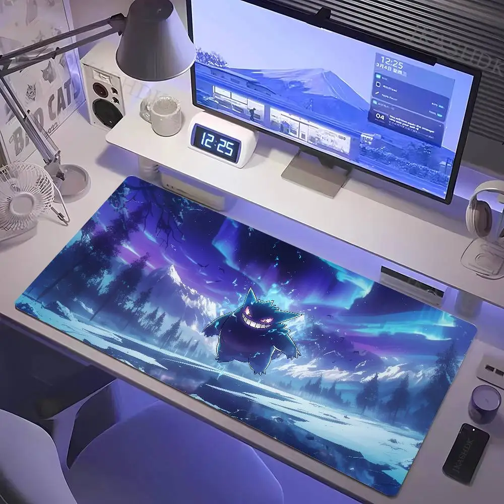 Pokemon Leafeon Gaming Mouse Pad Large Desk Mat 2MM Stitched Edge Non Slip Rubber Base Keyboard Pad Office Laptop Table Decor