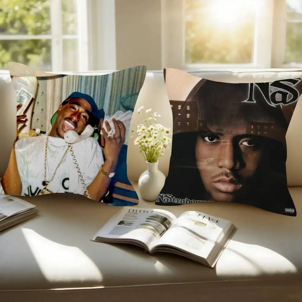 Rapper Tupac Shakur cool Double-sided Printed pillow cover Short plush Suitable living rooms bedrooms sofas throw cushion cover