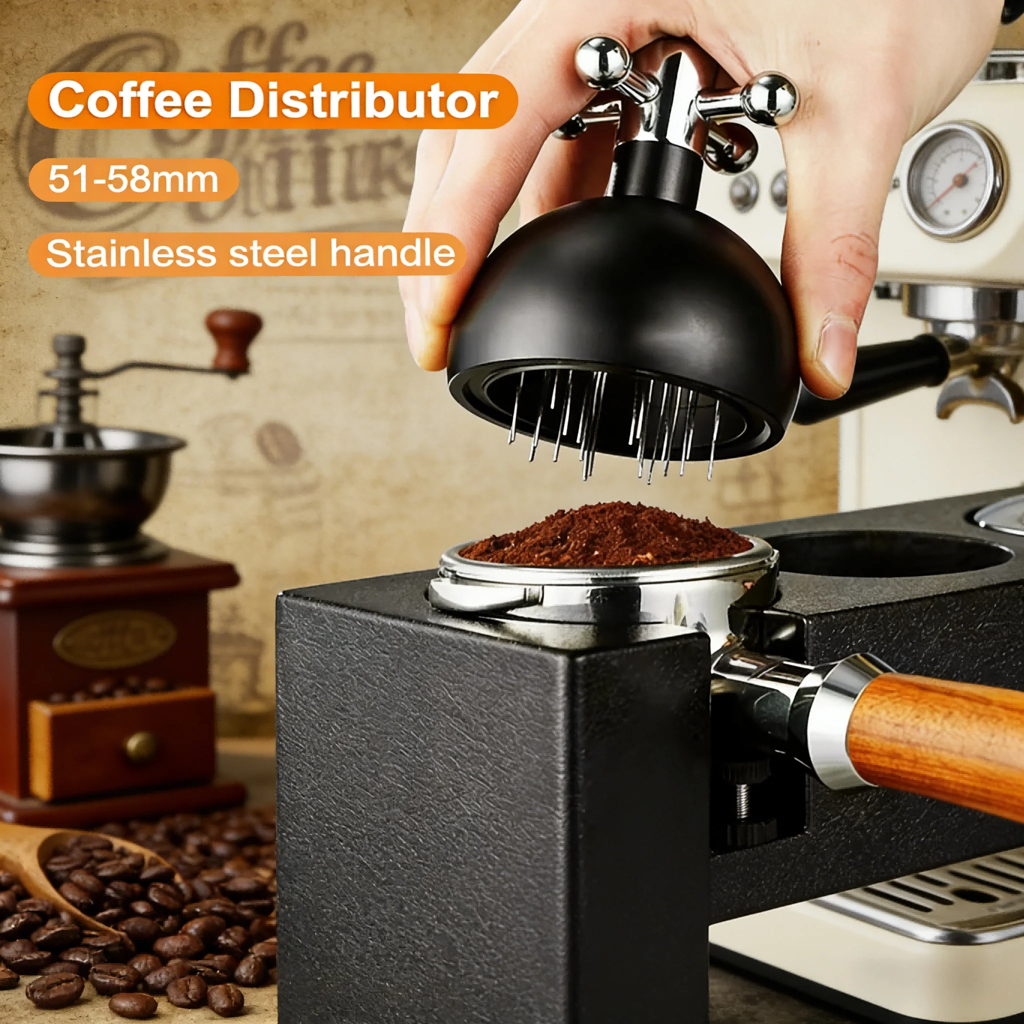 For Barista Use Espresso WDT Distribution Stirrer Tool Coffee Powder Stirring Needle Tool Fit 51/53/58mm Portafilter