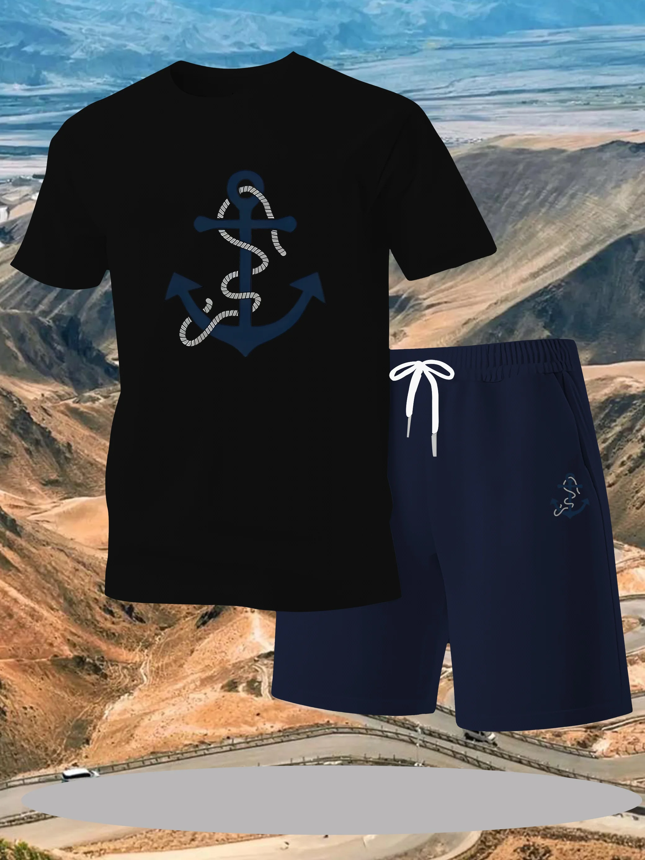 

Summer leisure and comfortable high-quality sports suit 2025 fashion trend men's plus two-piece set