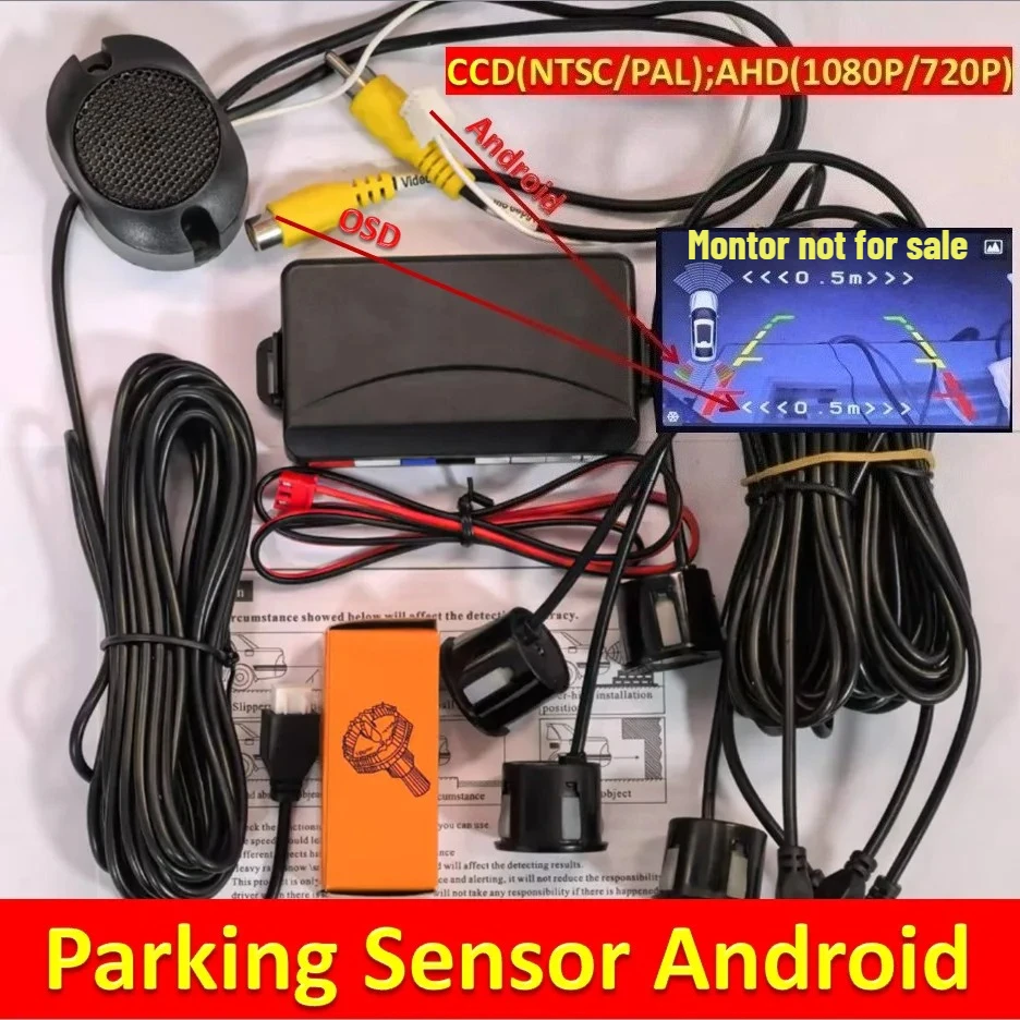 Universal Parking Sensor for Car Android Navigatio System with Beeper Alert AHD CCD Dual Mode Reverse Radar System for Car